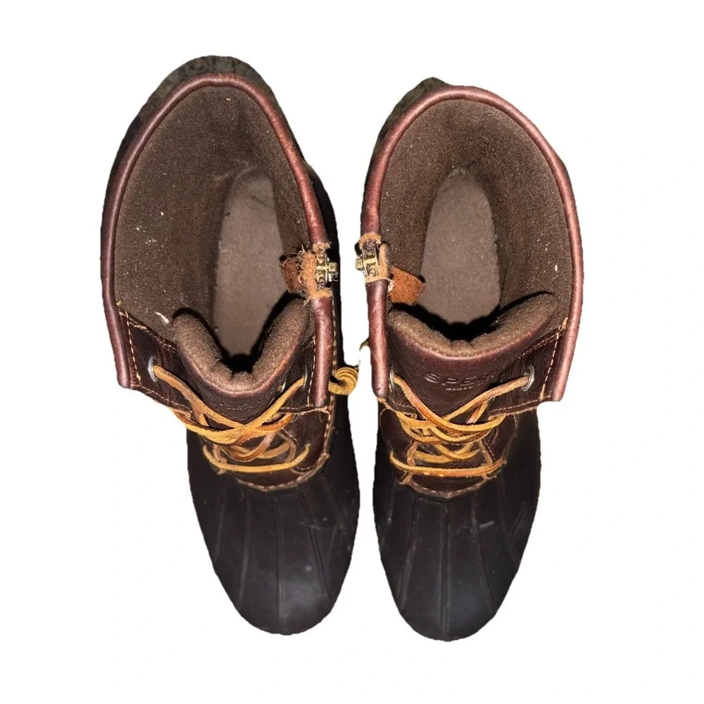 Sperry Top-Sider Women's Size 9.5 M Saltwater Duck Boots Tan Dark Brown STS91176